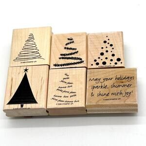Stampin' Up! Trim The Tree Rubber Stamps Christmas Holiday Joy Modern 2005 (6)